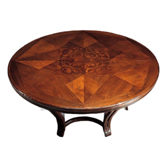 Late 19th Century Artitalia Vere Antichità Round Italian Vintage Solid Walnut Dining Table For Sale