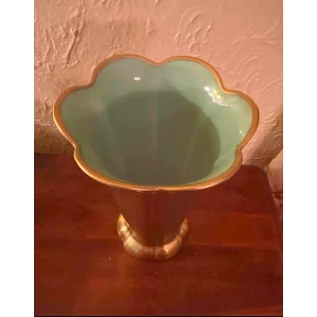 Vintage Pickard China gold-encrusted vase, specifically featuring their iconic and highly collectible "Rose and Daisy"...