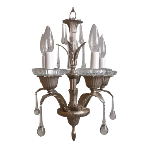 Art Deco Nickel on Bronze Chandelier