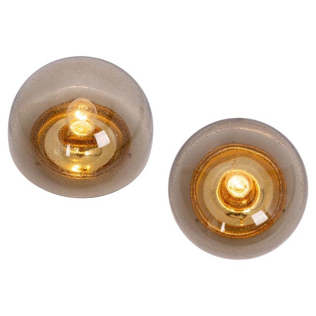 Mid-Century Modern Flush Mount in Smoked Glass from Limburg, Germany, 1970s For Sale - Image 15 of 15