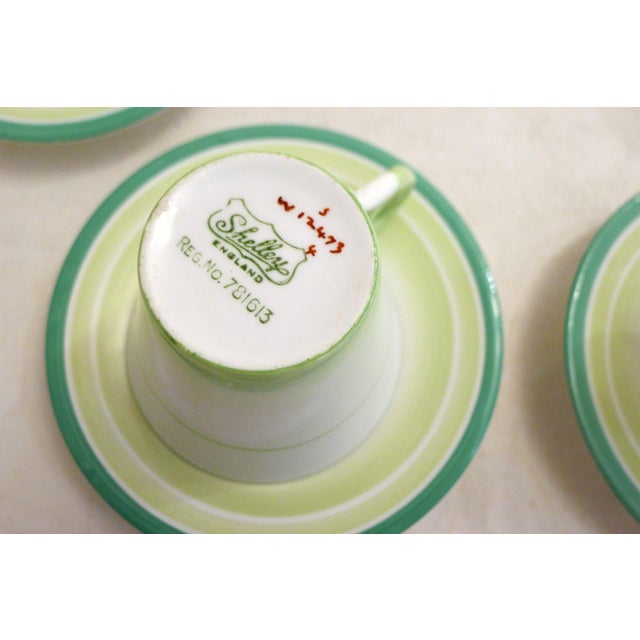 English Art Deco Coffee Service by E. Slater for Shelley Potteries, 1930s, Set of 7 For Sale - Image 15 of 18