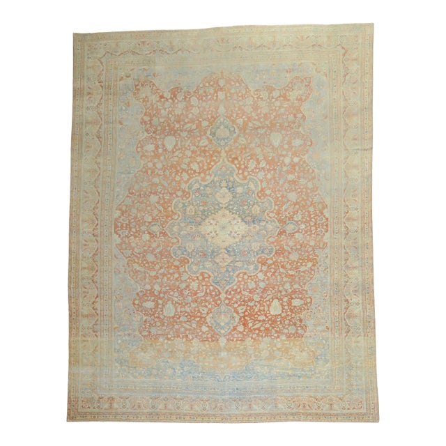 Zabihi Collection 19th Century Antique Mohtasham Kashan Room size Rug - 12' x 17'5" For Sale