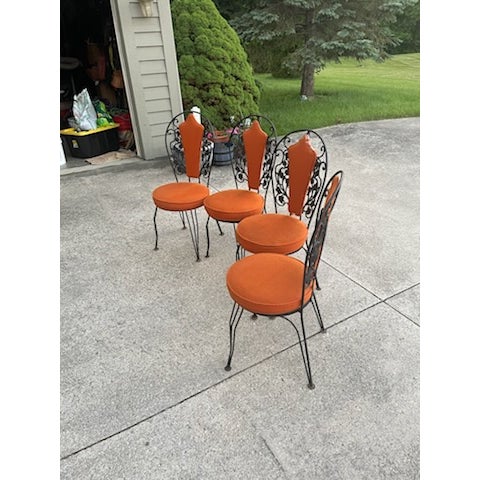 John Salterini Vintage 1960s Antarenni Wrought Iron Chairs, Set of 4 For Sale - Image 4 of 5