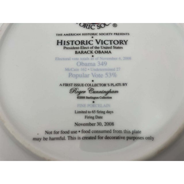 Barack Obama Historic Victory Collectible Plate Limited Edition 2008 For Sale In Palm Springs - Image 6 of 14