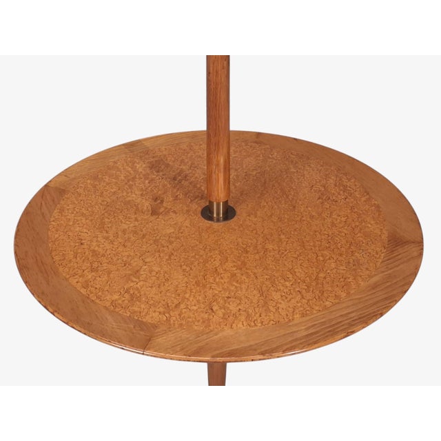 1940s Mid-Century Modern Edward Wormley, Rare Snack Floor Lamp, Wood, Brass For Sale - Image 13 of 15