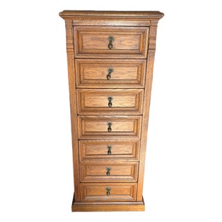 Vintage Drexel Guildhall Oak Lingerie Chest, 7 Drawers For Sale