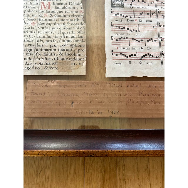 Antique Missal Pages Framed With Documentation For Sale In New Orleans - Image 6 of 8