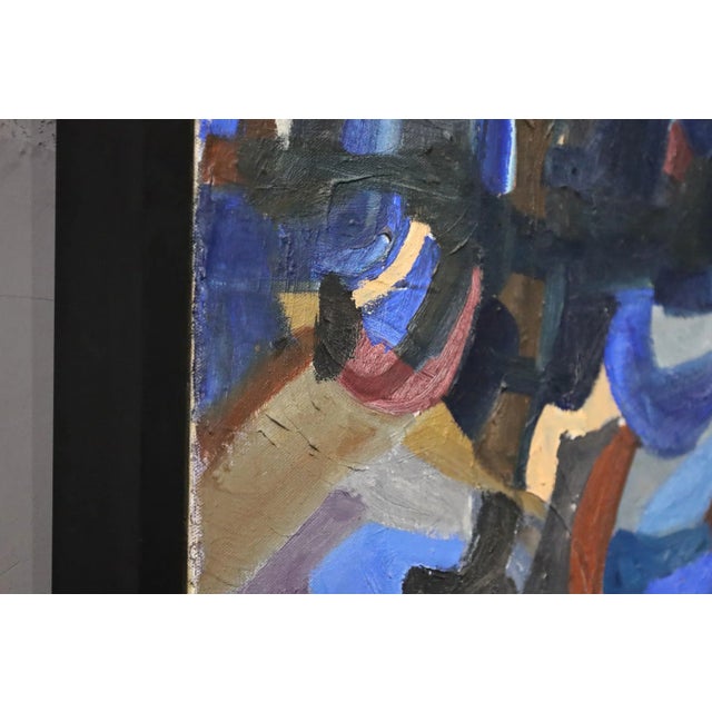 Mid 20th Century Large Mid Century Abstract Oil on Canvas Signed and Dated, 1971 For Sale - Image 5 of 14