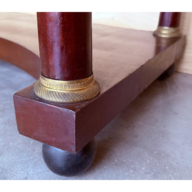 Antique French Empire Fruitwood Console Table with drawer, Early 20th Century For Sale - Image 13 of 18