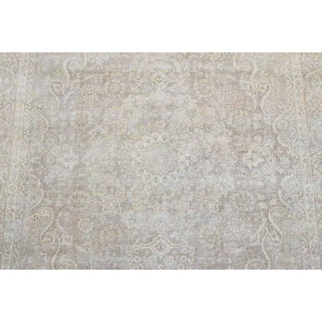 Vintage hand-knotted overdyed rug with a medallion design, distressed and overdyed Brown. Transform your plain space into...