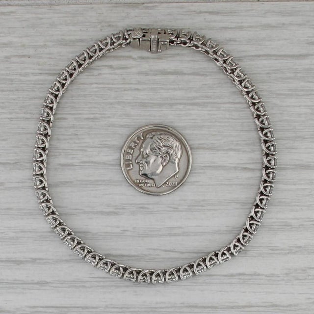 5.60ctw Vs2 Diamond Tennis Bracelet 950 Platinum 6.75" 3.1mm D Vatche For Sale - Image 9 of 9