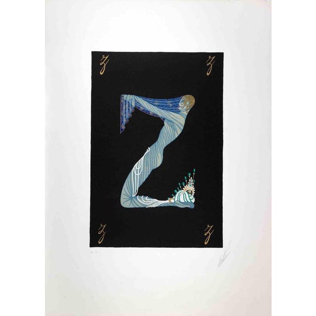Erté, Letter Z, 1976, Lithograph For Sale - Image 4 of 4