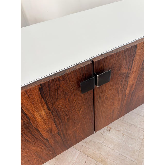 Sideboard in White Formica and Dark Wood, Italy, 1960s For Sale - Image 9 of 18