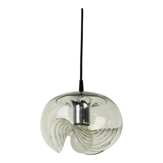 Transparent Glass Pendant Lamp by Koch & Lowy for Peill and Putzler, 1960 For Sale