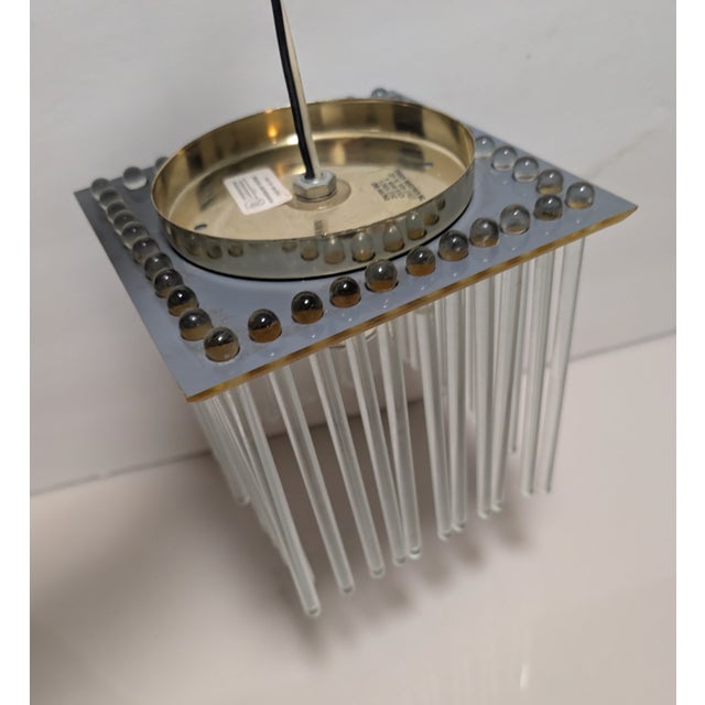 Mid 20th Century Postmodern Gaetano Sciolari Style Brass and Glass Rods Flush Mount - A Pair For Sale - Image 10 of 14