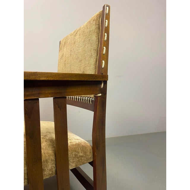 Antique Dutch Haagse School Oak Armchair by L.O.V. Meubelfabriek, Oosterbeek, the Netherlands, 1920s For Sale - Image 10 of 14