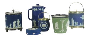 19th Century Venerable Collection of Wedgewood Jasperware Jars -Magnate Harkness Collection of 9 Pie