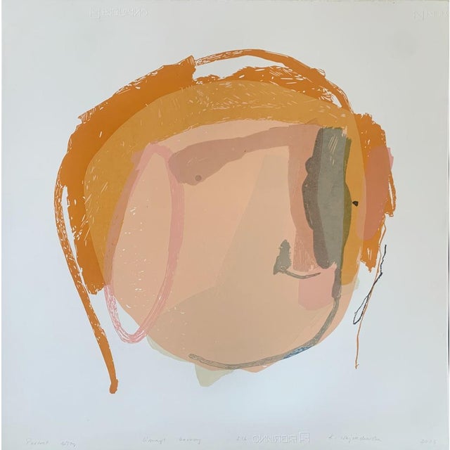 Contemporary Kinga Wojciechowska, Yellow Portrait, Linocut, 2023 For Sale - Image 3 of 6