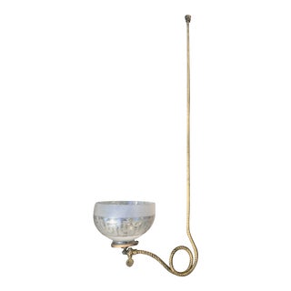 Vintage J-Light Gas Fixture With Vintage Greek Key Shade For Sale