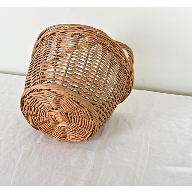 Wood French Vintage Wicker Collecting Basket For Sale - Image 7 of 8