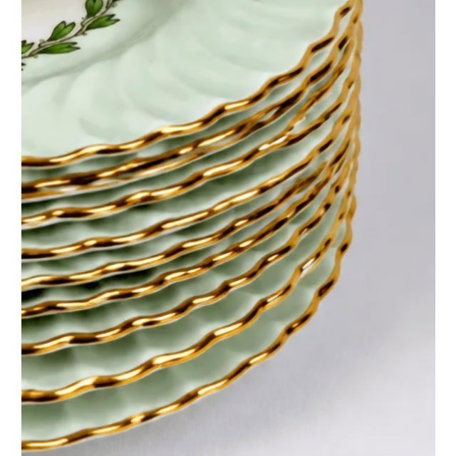 Ceramic 1940s Minton England "Cheviot Green" S503 Fine Bone China Estate Dinnerware Set, Service for 12+ — 77 Pieces, For Sale - Image 7 of 10