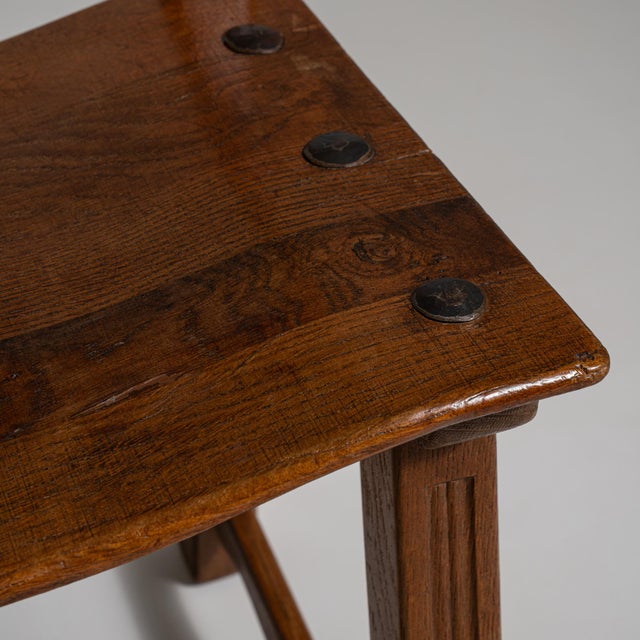 1970s Set of Four Brutalist Oak Dining Chairs For Sale In Greensboro - Image 6 of 14