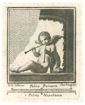 Carlo Oraty, Roman Still Life Fresco, Etching, 18th Century