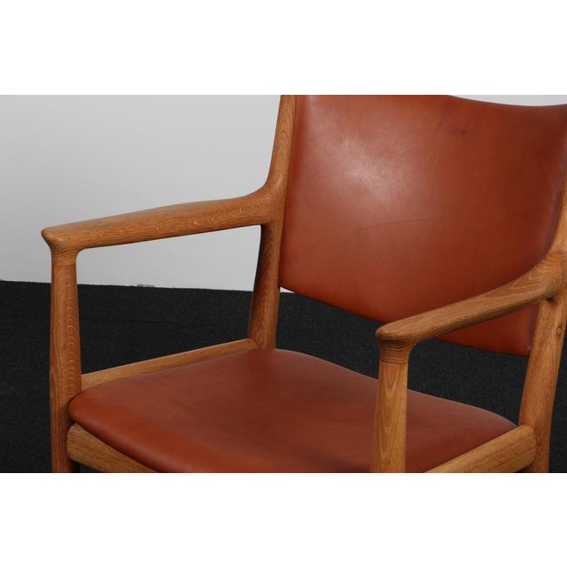 Model JH513 Armchair in Oak and Leather attributed to Hans J. Wegner, 1960s For Sale - Image 4 of 10