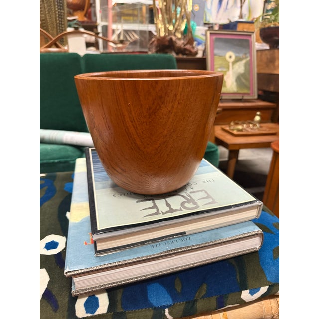 Mid-Century Modern Scandinavian Hand Turned Teak Planter/Bowl. For Sale - Image 3 of 7
