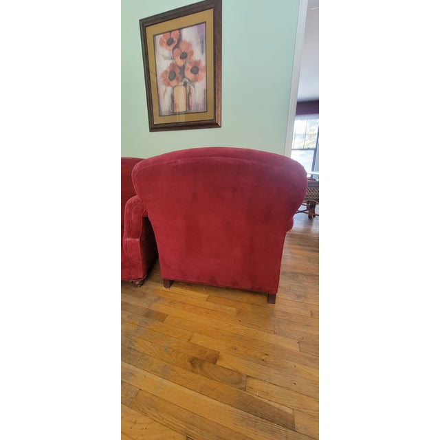 Late 20th Century Pair of Brunschwig and Fils Saratoga Collection Club Chairs and Matching Ottoman For Sale - Image 10 of 11