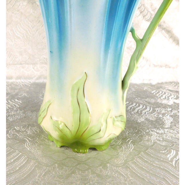 Teal and Light Green Shaped Chocolate Pot For Sale - Image 4 of 11