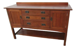 1980s Pennsylvania Mission Sideboard Oak Cabinet