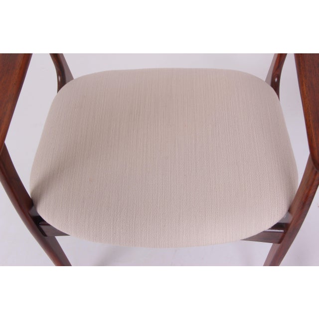 Cream Model OD50 Armchair in Rosewood and Wool Upholstery by Erik Buch for Oddense Maskinsnedkeri, 1960s, Set of 2 For Sale - Image 8 of 9