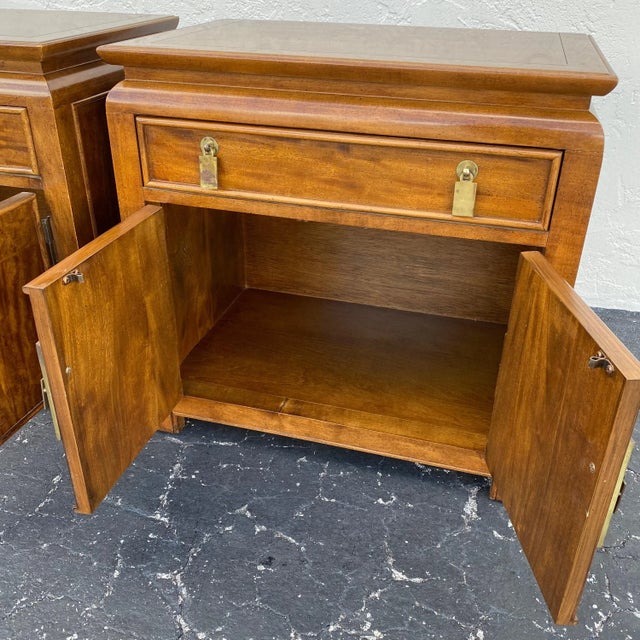 Vintage Burl Wood Chinoiserie Nightstands by Raymond Sobota - A Pair ...