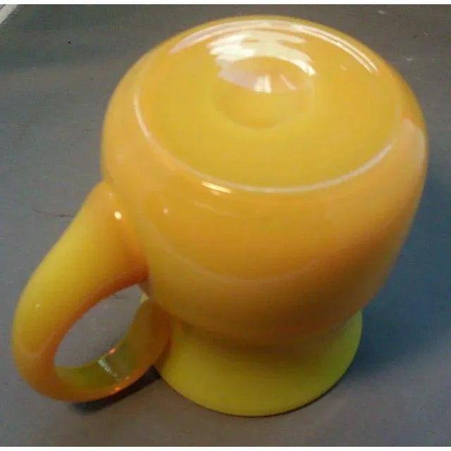 Yellow 19th Century Chinese Canary Yellow or Egg Yolk Peking Glass Tankard Mug For Sale - Image 8 of 9