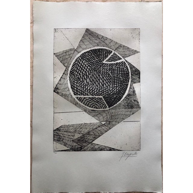 1960s Jean Deyrolle, French Avant Garde Bold Abstract Geometric Aquatint Etching Op Art Kinetic For Sale - Image 5 of 10