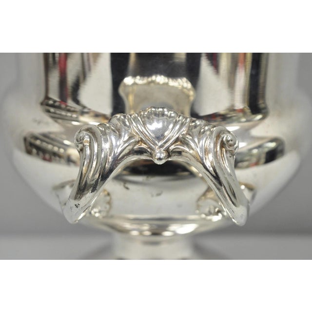 Vintage English Regency Style Silver Plated Champagne Chiller Bar Ice Bucket For Sale In Philadelphia - Image 6 of 15
