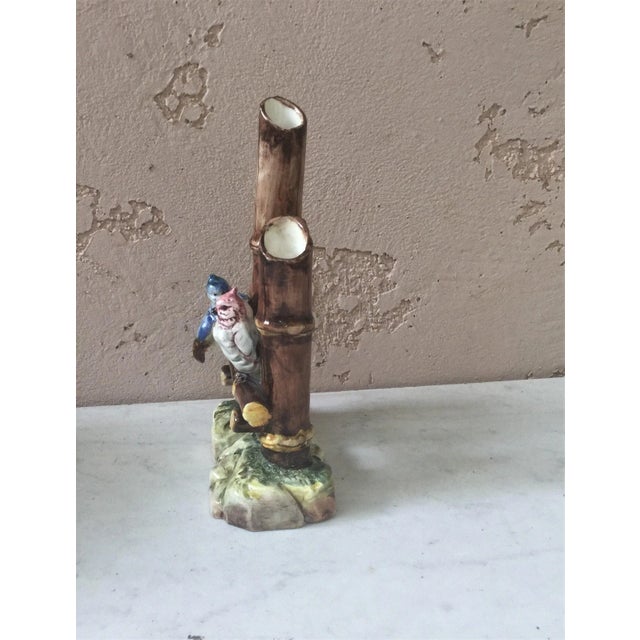 1890 Austrian Majolica Birds Vase For Sale - Image 4 of 7