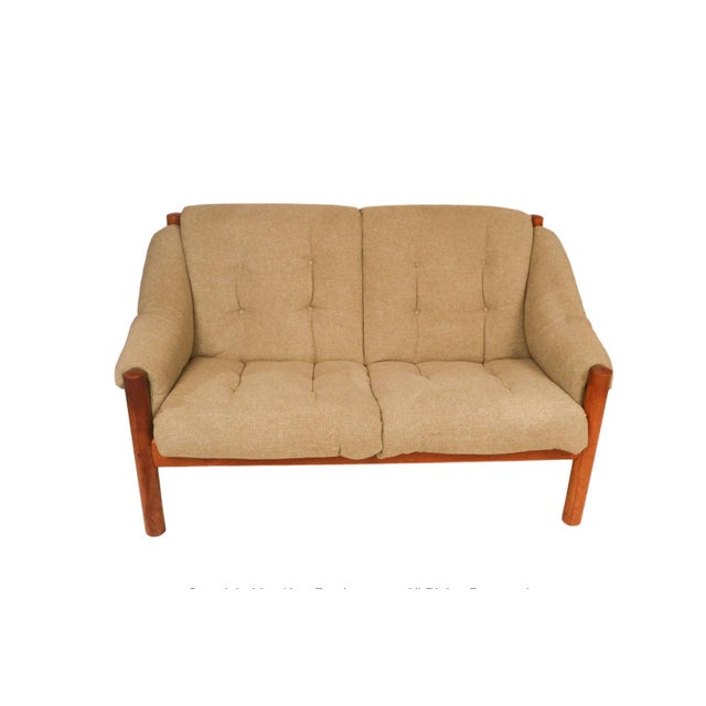 Mid Century Danish Teak Domino Mobler Loveseat Sofa Chairish