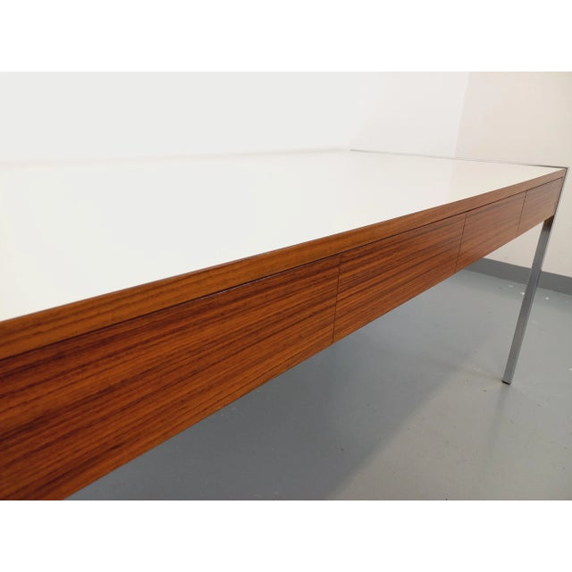 Modernist Desk in Rosewood, Melamine and Metal, 1970s For Sale - Image 9 of 18
