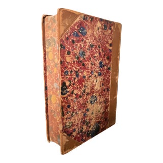 Antique Single History of England Marbled Decorative Book For Sale