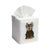 Yorkie Dog Tissue Box Cover White Linen & Cotton, Embroidered For Sale - Image 4 of 5