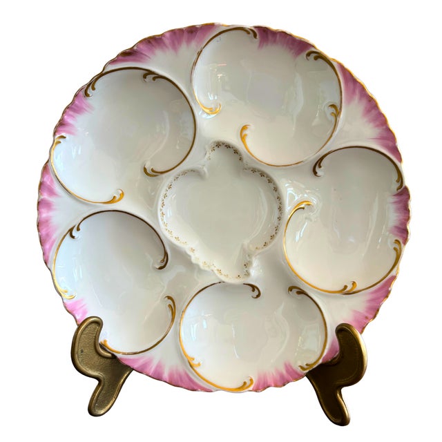 Antique Oyster Plate in French Porcelain from Haviland Limoges, 1890s For Sale - Image 6 of 6