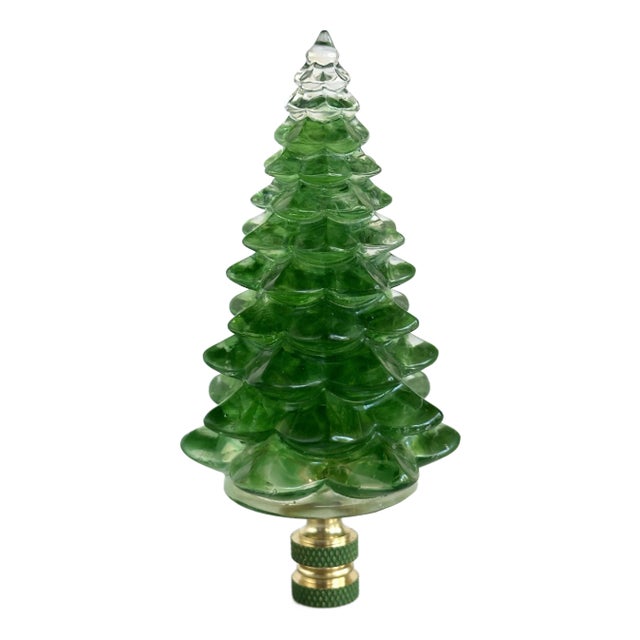 Christmas Tree Lamp Finial on Brass Hardware For Sale