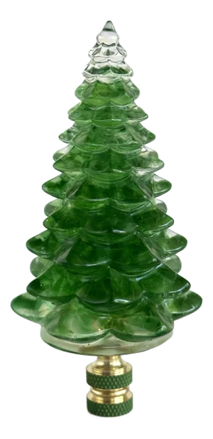 Christmas Tree Lamp Finial on Brass Hardware