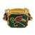 Victorian Early 20th Century Victorian Ruby Green Glass 20k Yellow Gold Ring, Size 8.25 For Sale - Image 3 of 6