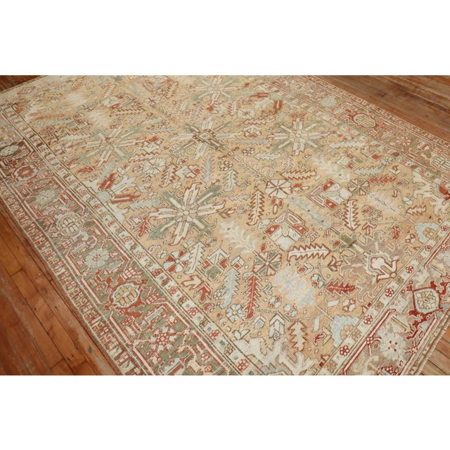 Antique Zabihi Collection Room Size Heriz Rug - 6'10" x 9'10" For Sale - Image 9 of 12