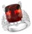 14.5 Carat Cushion Shape Rhodolite Garnet and 2 Carat Diamond Ring 18 Karat Gold For Sale