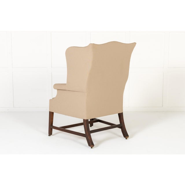 Large English Mahogany Wing Chair, 1700s For Sale - Image 3 of 8
