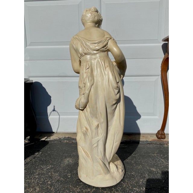 Plaster Art Nouveau Standing Woman Statue Chairish